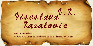 Višeslava Kasalović vizit kartica